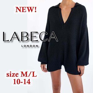 NEW LaBeca Black Knit Romper size M/L 12-14 SO SOFT!